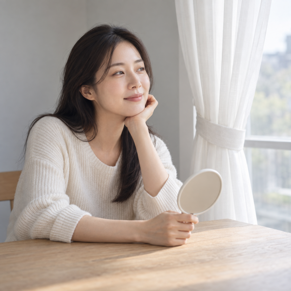 하나의 줄에 두 폭의 커튼이 연결된 모습을 활용한 추상 모식도 - 김해 보톡스 | 미미썸의원 김해점